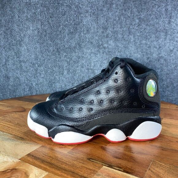 Jordan 13 Retro Playoffs Youth 10.5C Shoes Black Red Athletic Sneakers - Picture 4 of 10